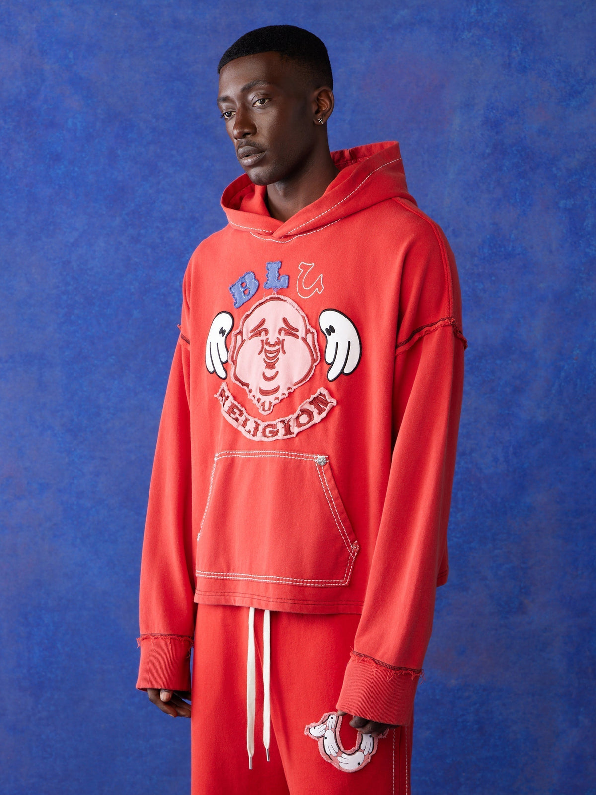 True Religion Blu X Tr Hoodie Washed Red