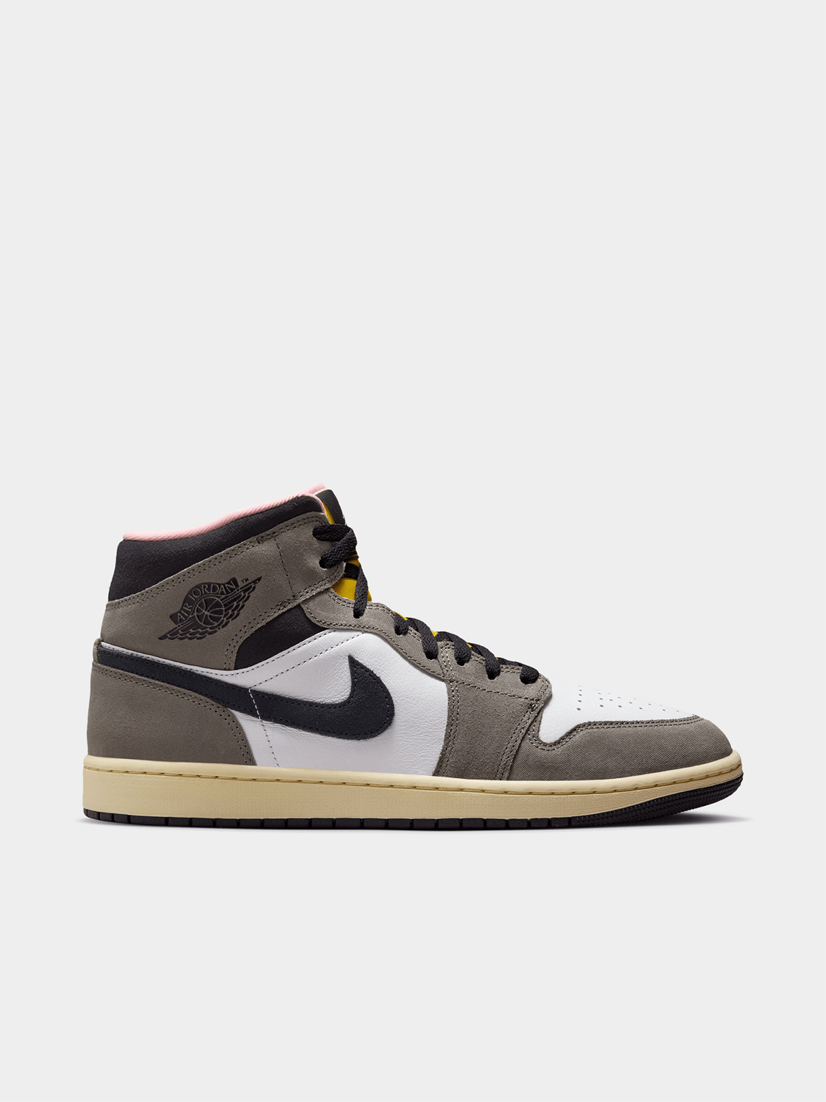 Jordan Men's 1 Mid SE White/Grey Sneaker