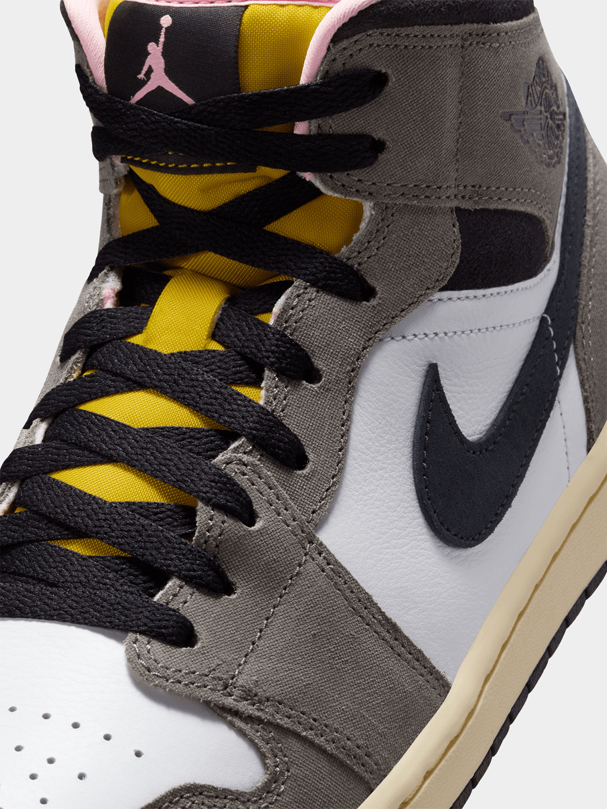 Jordan Men's 1 Mid SE White/Grey Sneaker