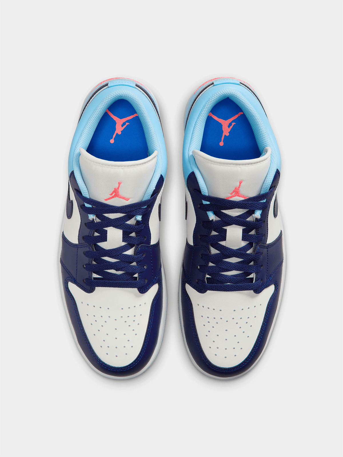 Jordan Men's 1 Low Cream/Blue Sneaker