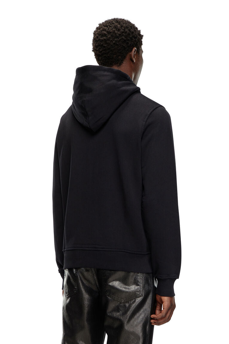 DIesel s-ginn-hood-d Cotton hoodie with mini D patch