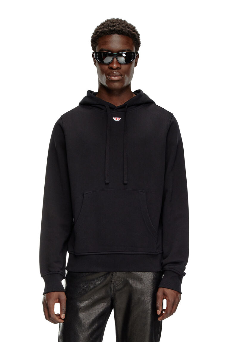 DIesel s-ginn-hood-d Cotton hoodie with mini D patch