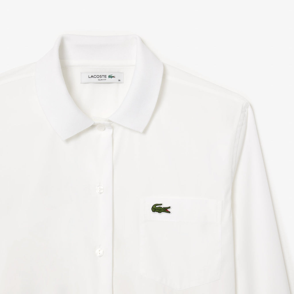 Poplin Shirt with Ribbed Collar