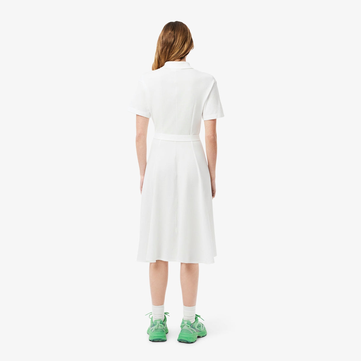 Flared Mini-Piqué Polo Dress