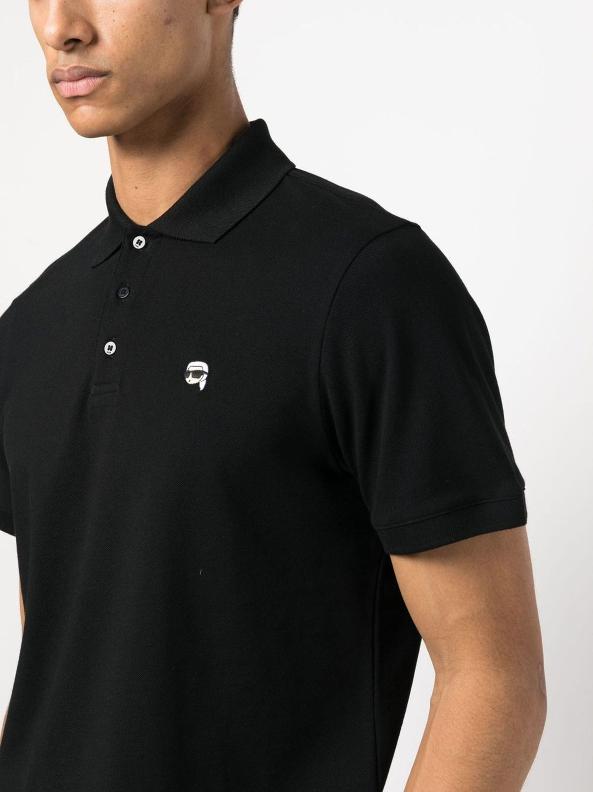 Karl Lagerfeld Ikonik Patch organic-cotton polo shirt