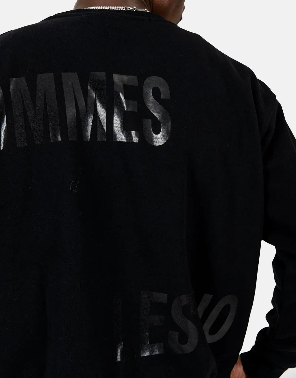 Les Hommes Multi Font Black Sweatshirt