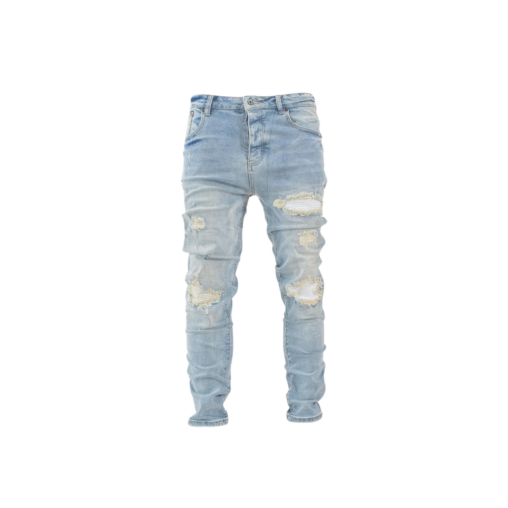 Light Fade Distressed Skinny Denim