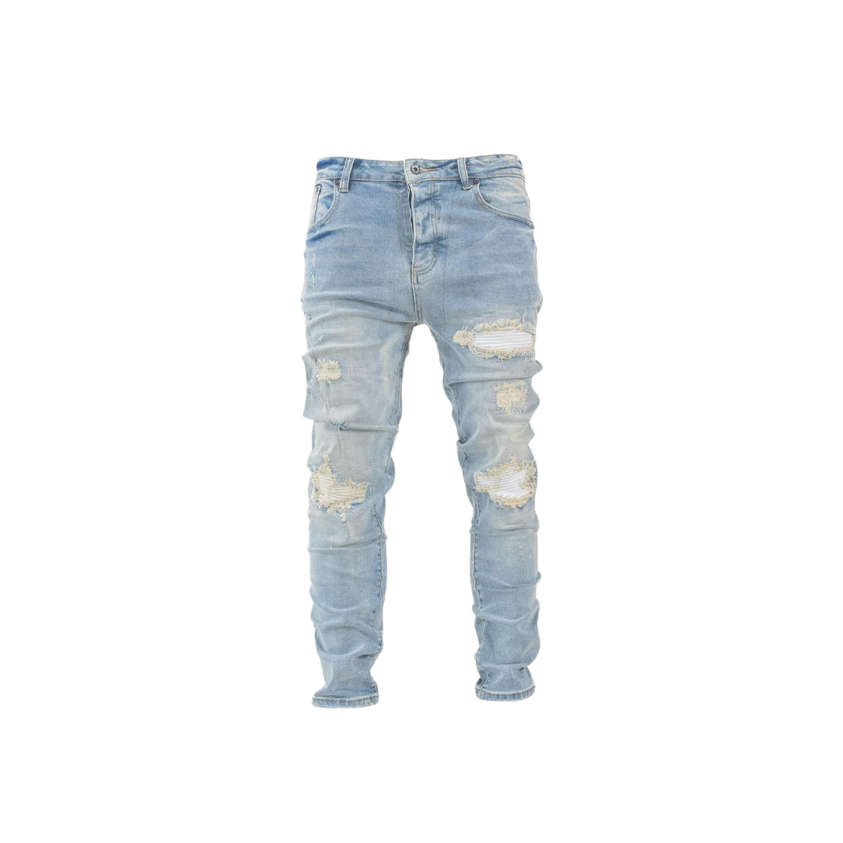 Light Fade Distressed Skinny Denim