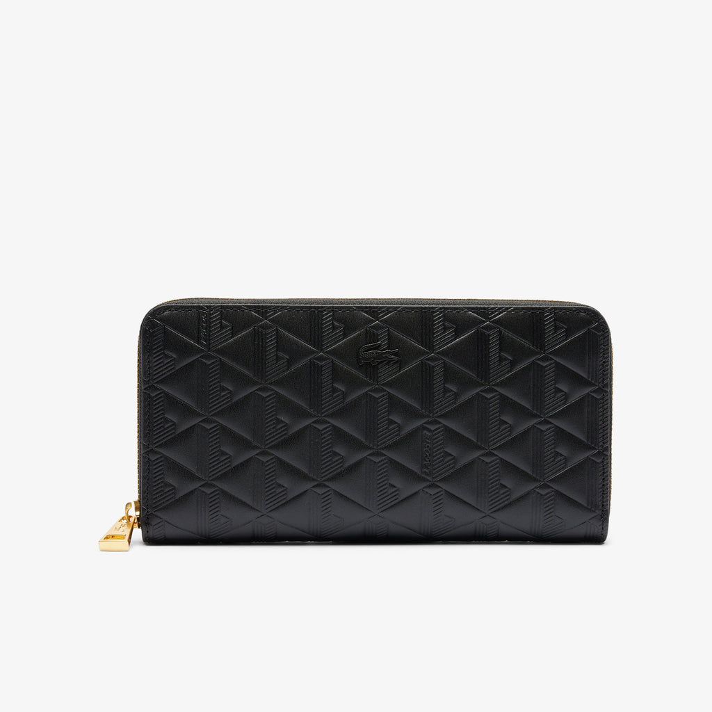 Maheki Zipped Embossed Leather Billfold