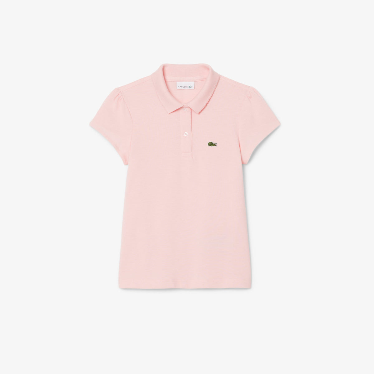 Scalloped Collar Mini Piqué Polo Shirt