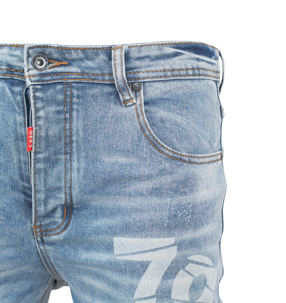 Distressed “79” Slim Fit Denim Jeans