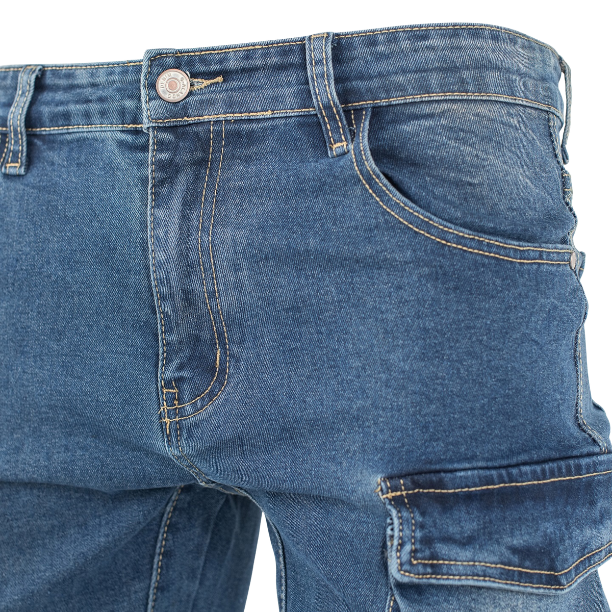 Light Blue Stacked Cargo Denim Jeans