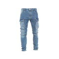 Light Blue Stacked Cargo Denim Jeans